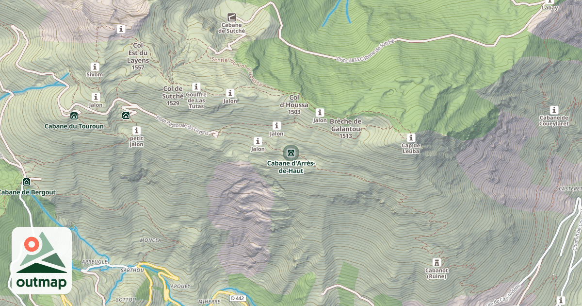 Map of Cabane d'Arrès-de-Haut