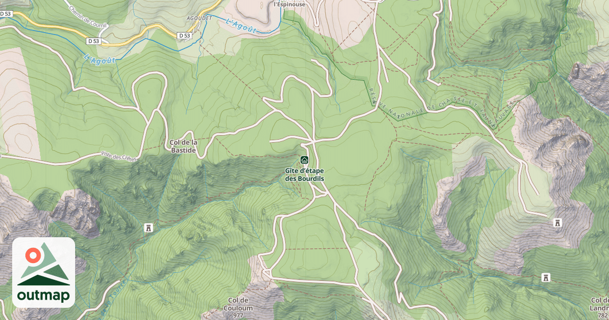 Map of Gîte d’étape des Bourdils