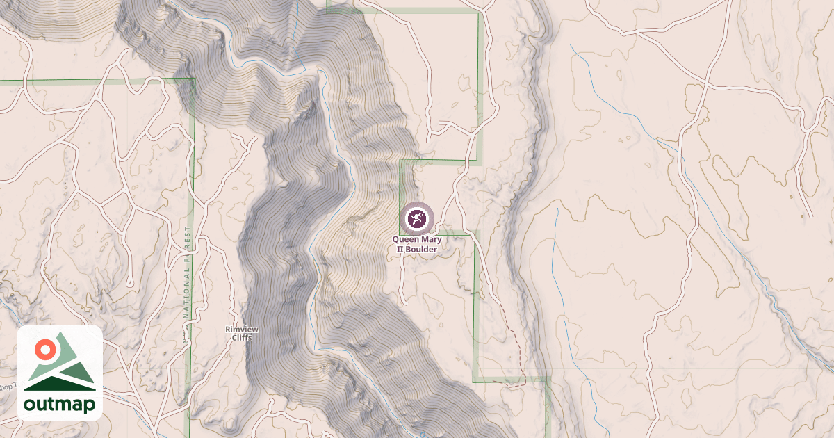 Map of Queen Mary II Boulder