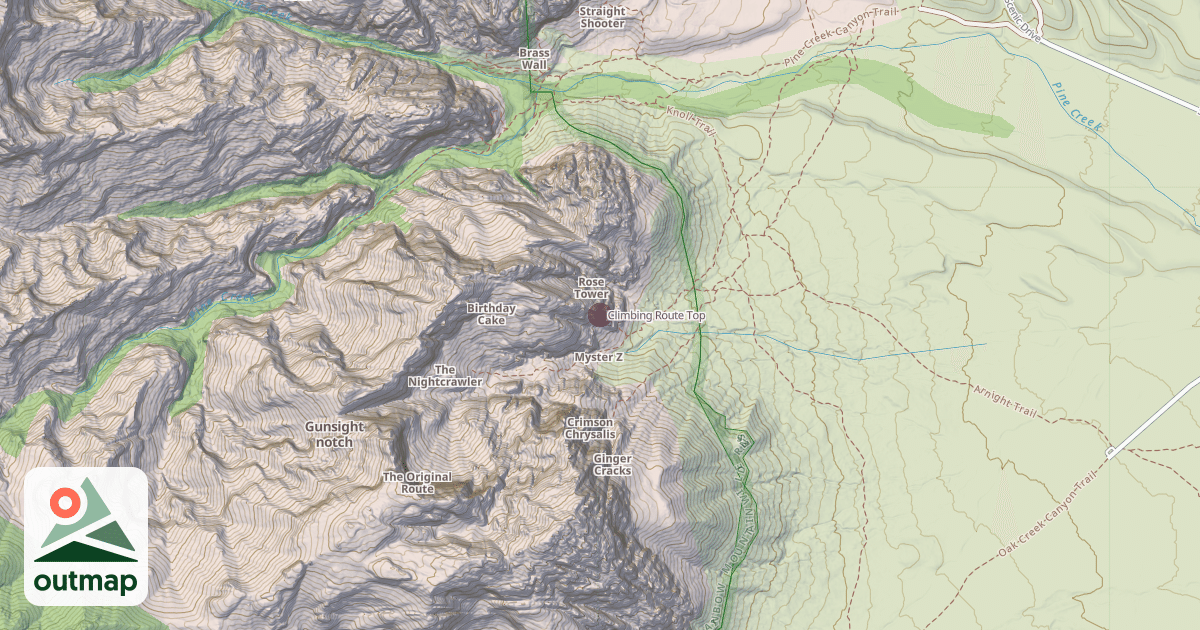 Map of Climbing Route Top