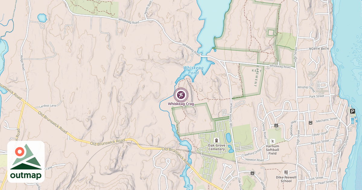 Map of Whiskeag Crag