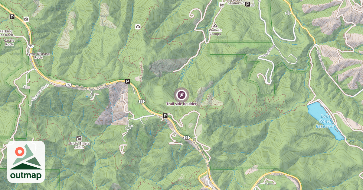 Map of Trail side boulder