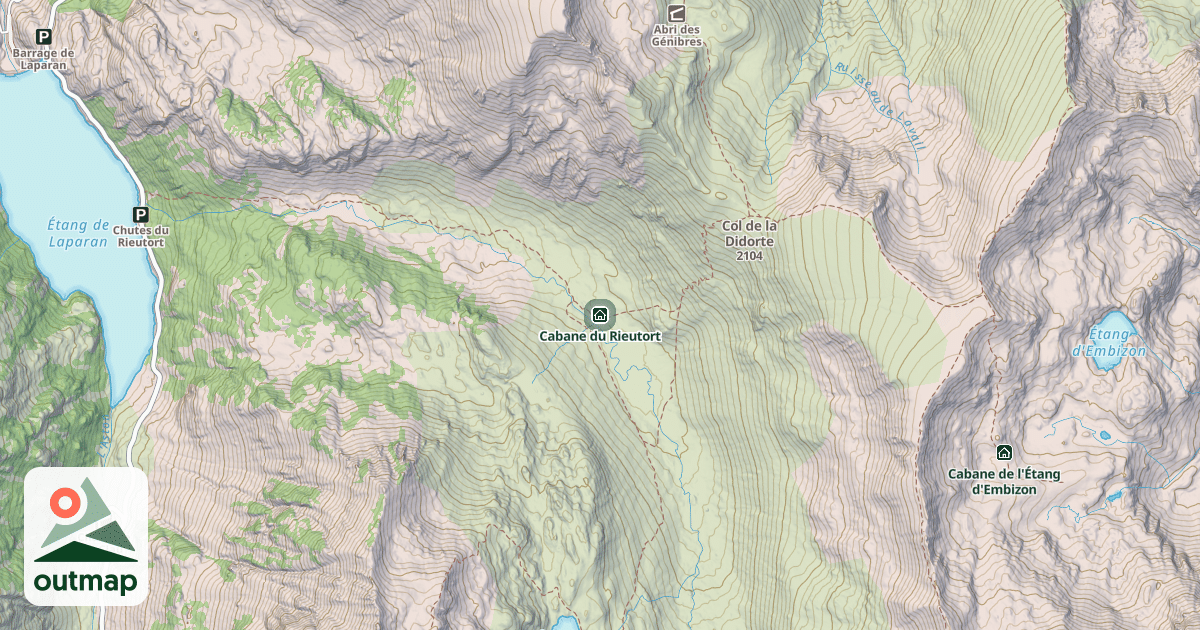 Map of Cabane du Rieutort