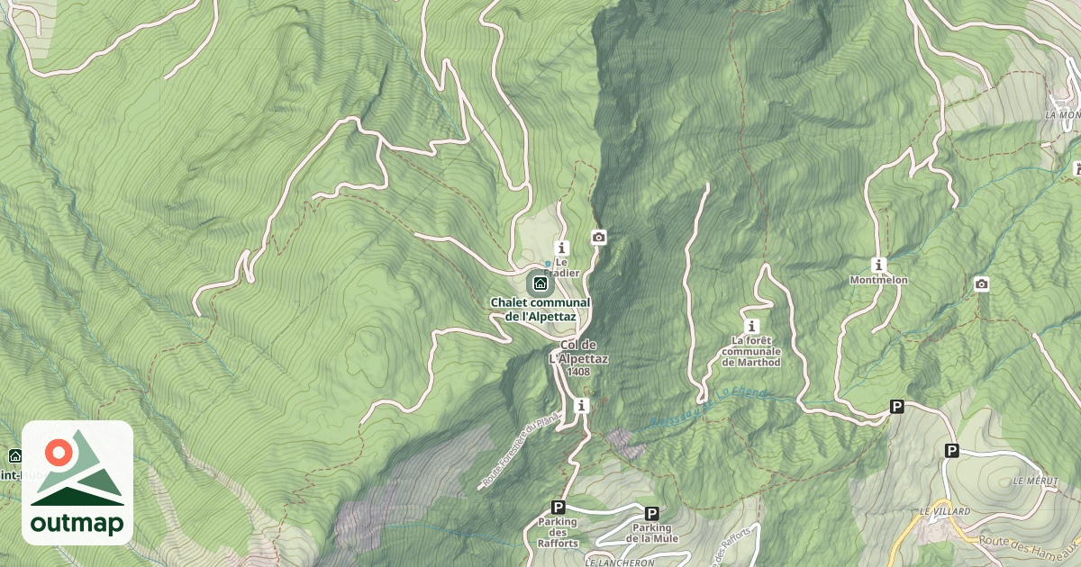 Map of Chalet communal de l'Alpettaz