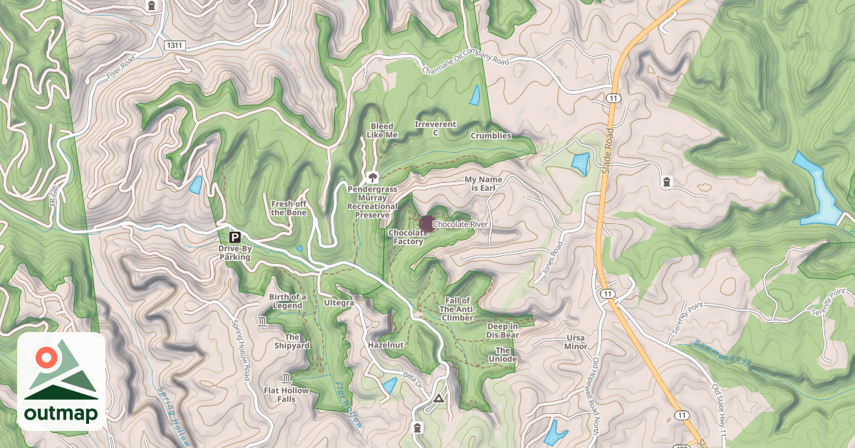 Map of Chocolate River