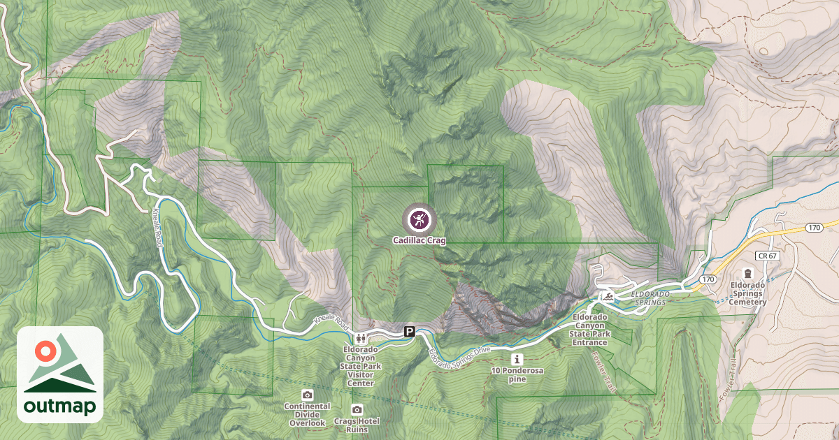 Map of Cadillac Crag