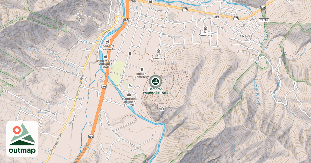 Map of Hampton Watershed Trails
