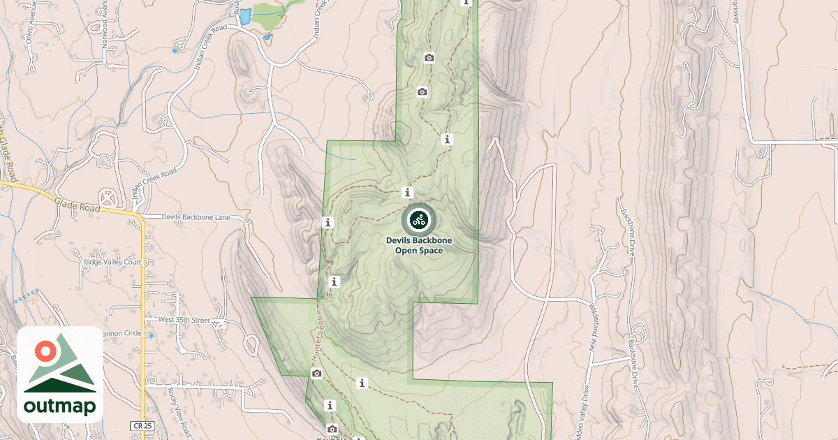 Map of Devils Backbone Open Space