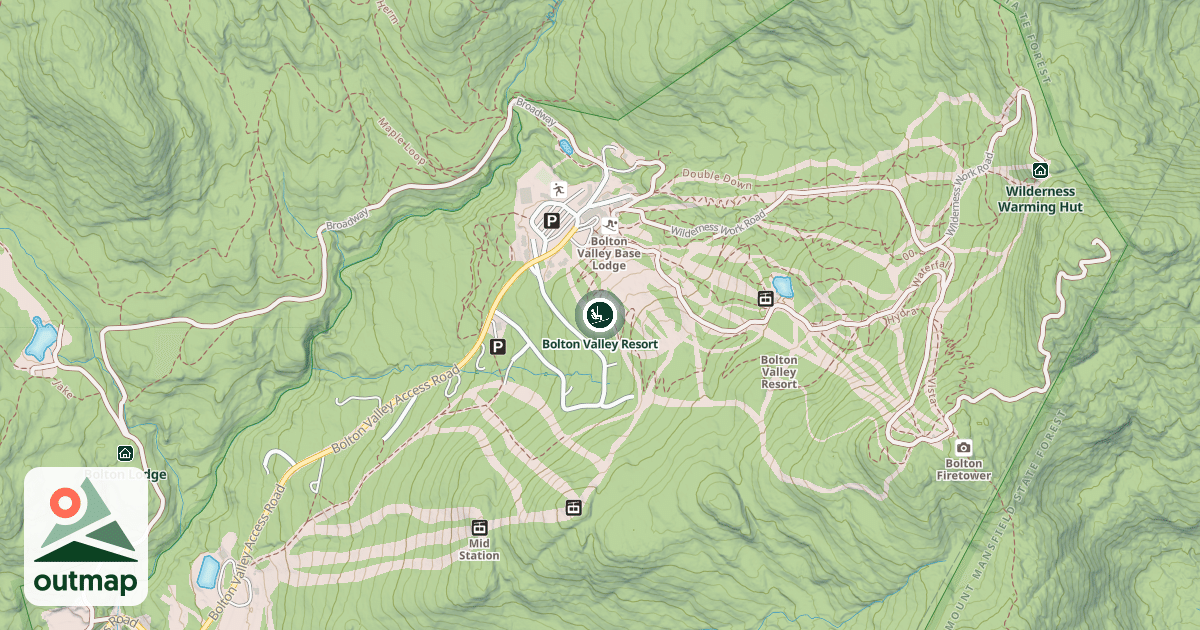 Map of Bolton Valley Resort