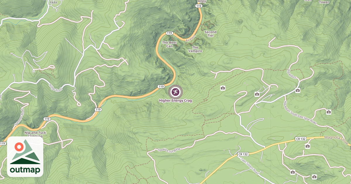 Map of Higher Energy Crag