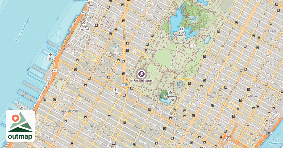 Map of Pinebank Rocks
