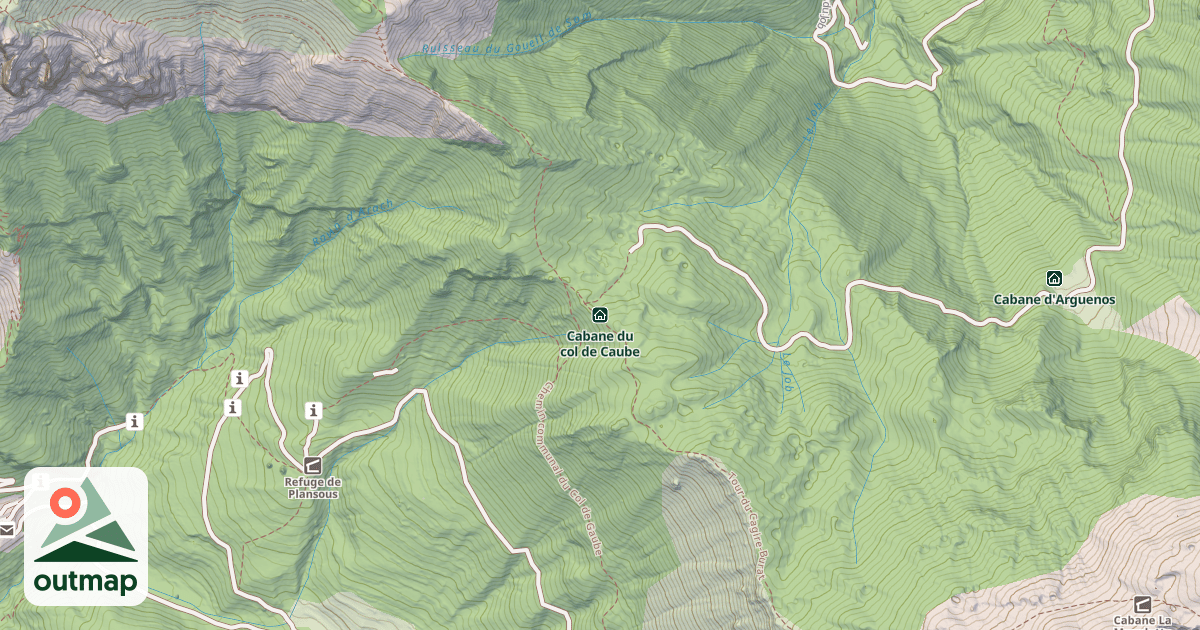 Map of Cabane du col de Caube
