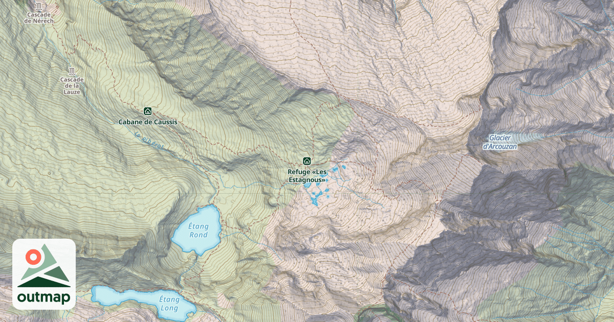 Map of Refuge «Les Estagnous»
