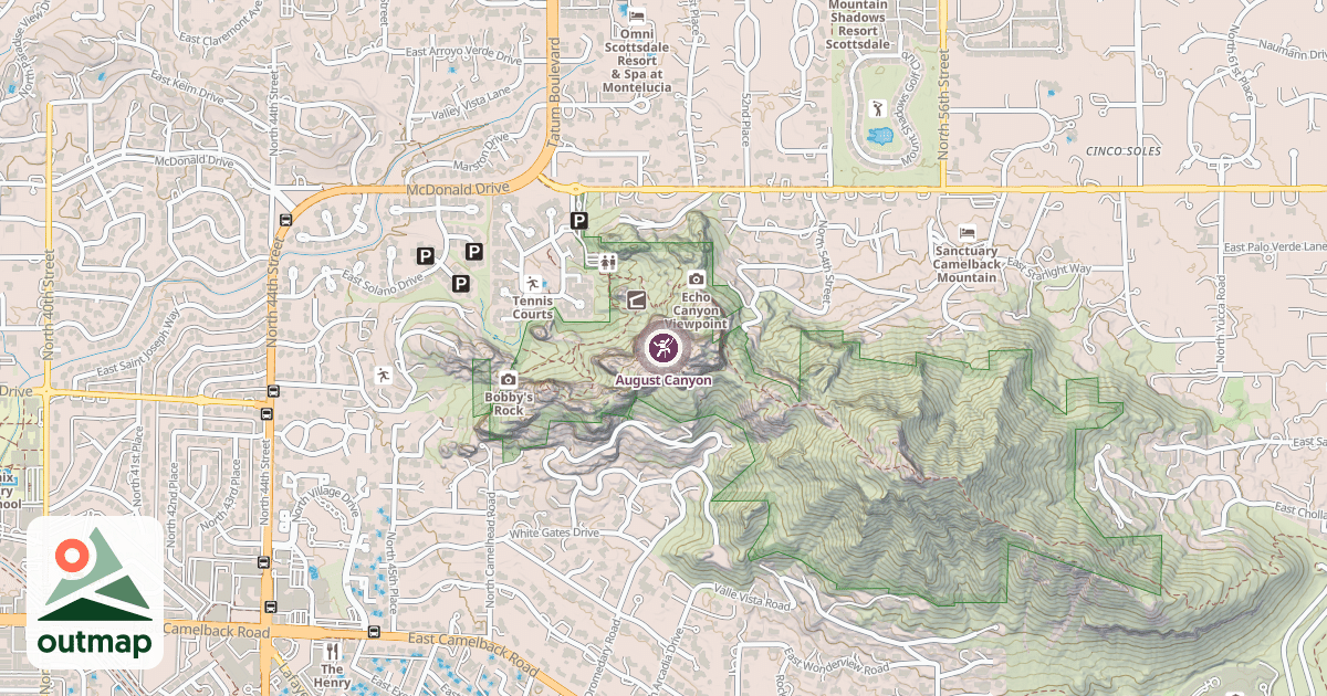 Map of August Canyon