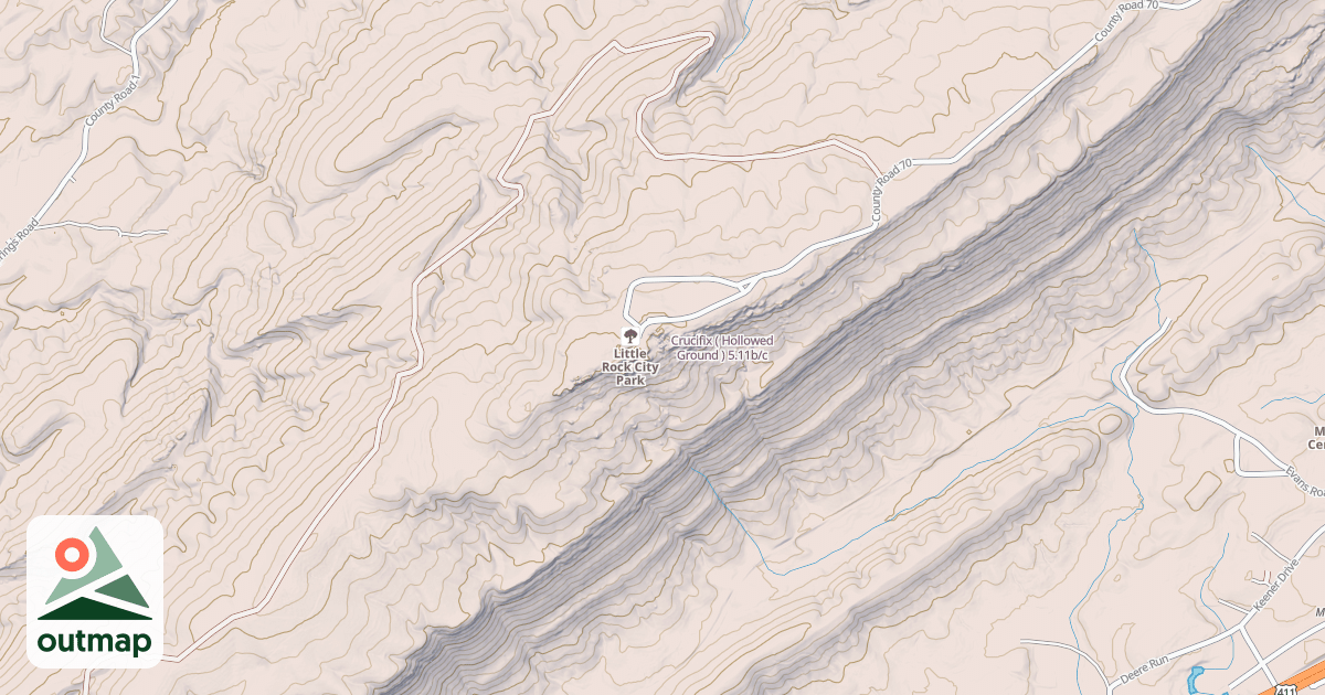 Map of Crucifix ( Hollowed Ground )