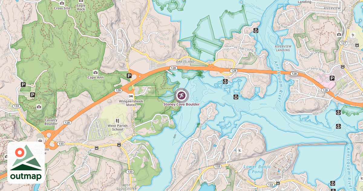 Map of Stoney Cove Boulder