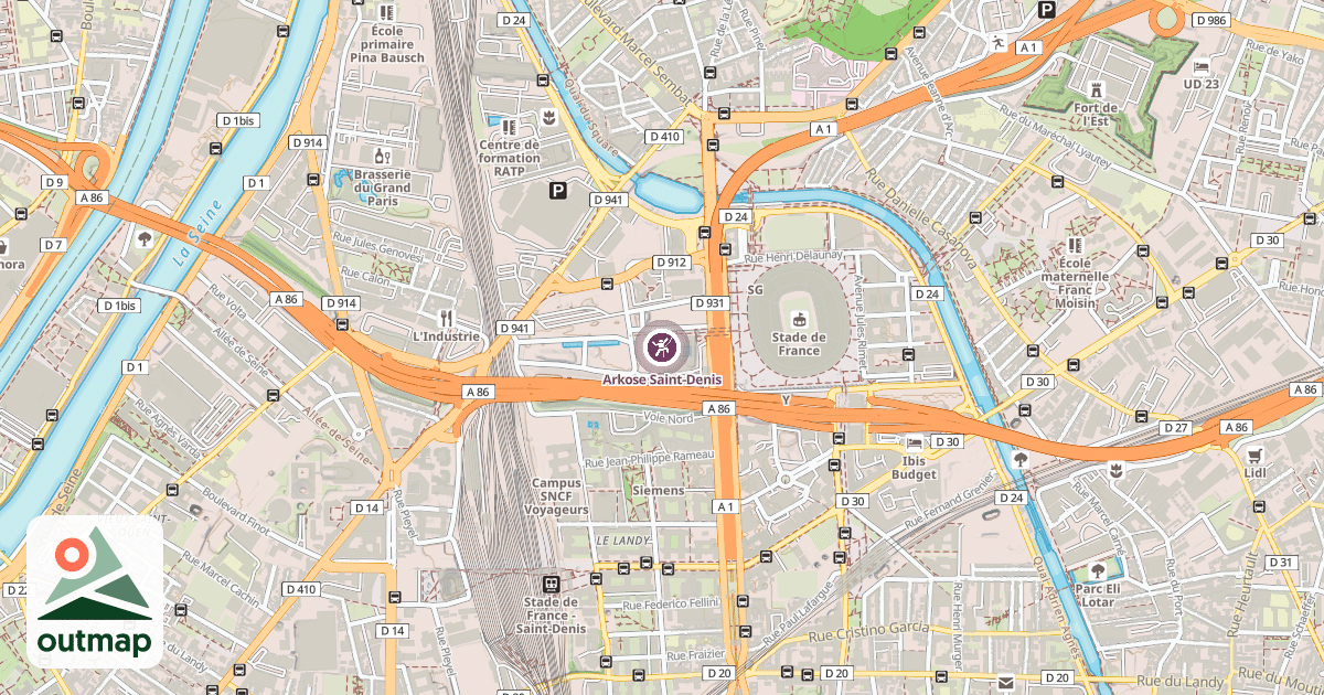 Map of Arkose Saint-Denis