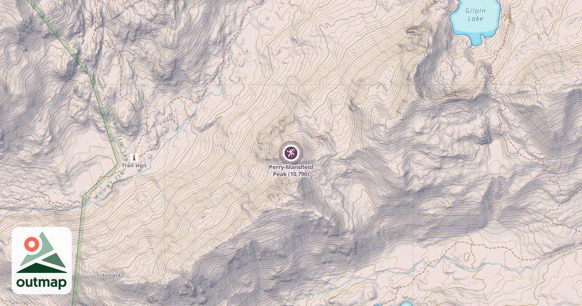 Map of Perry-Mansfield Peak (10,790)