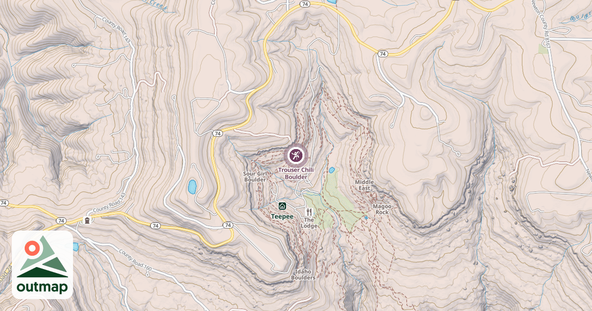 Map of Trouser Chili Boulder