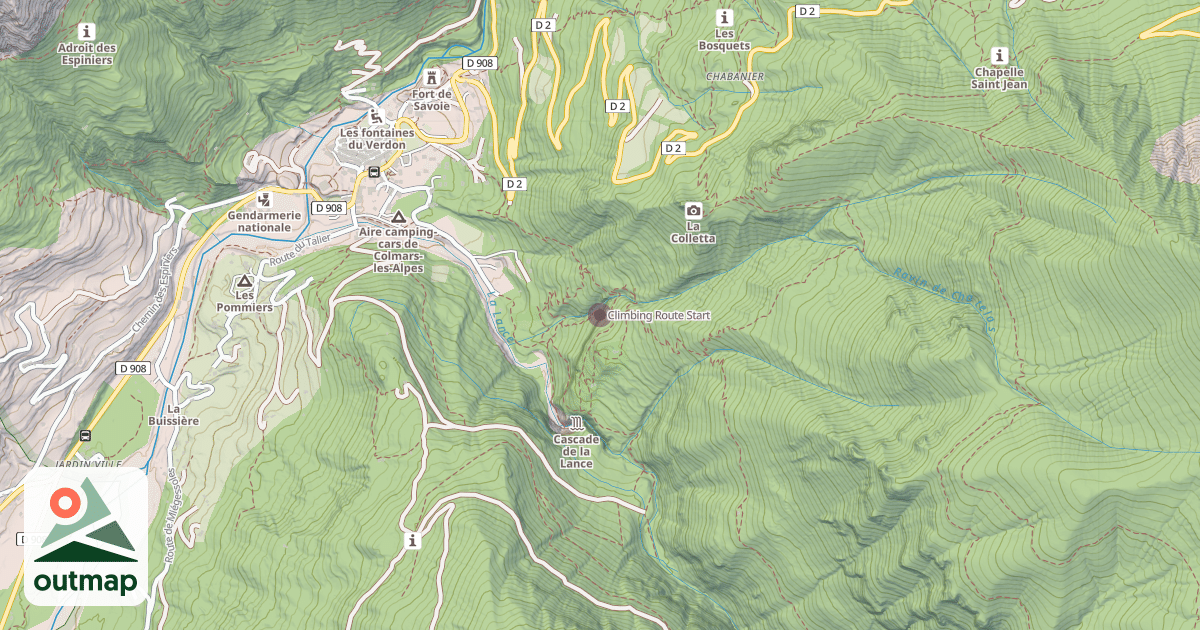 Map of Climbing Route Start