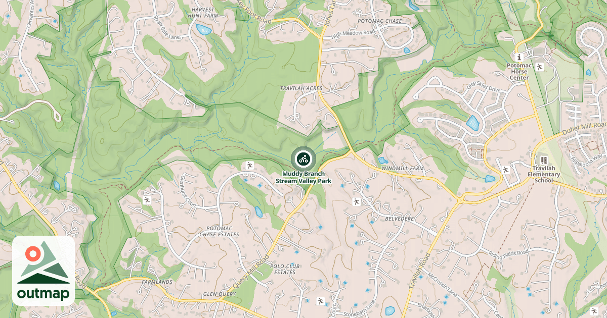Map of Muddy Branch Stream Valley Park