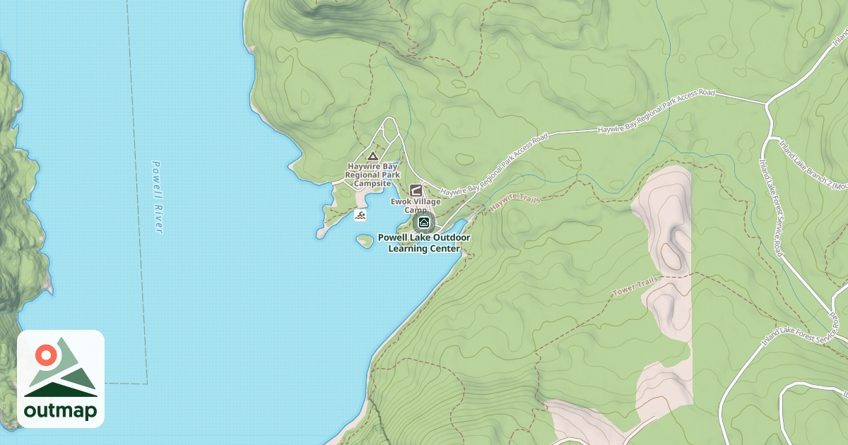 Map of Powell Lake Outdoor Learning Center