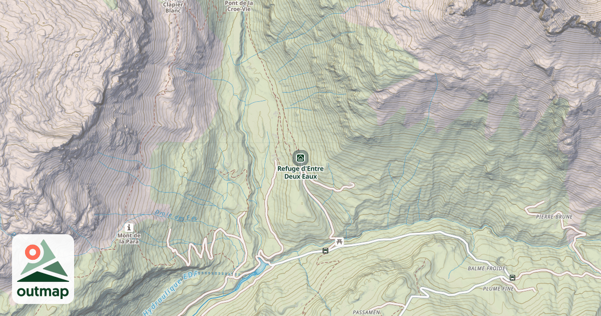 Map of Refuge d'Entre Deux Eaux
