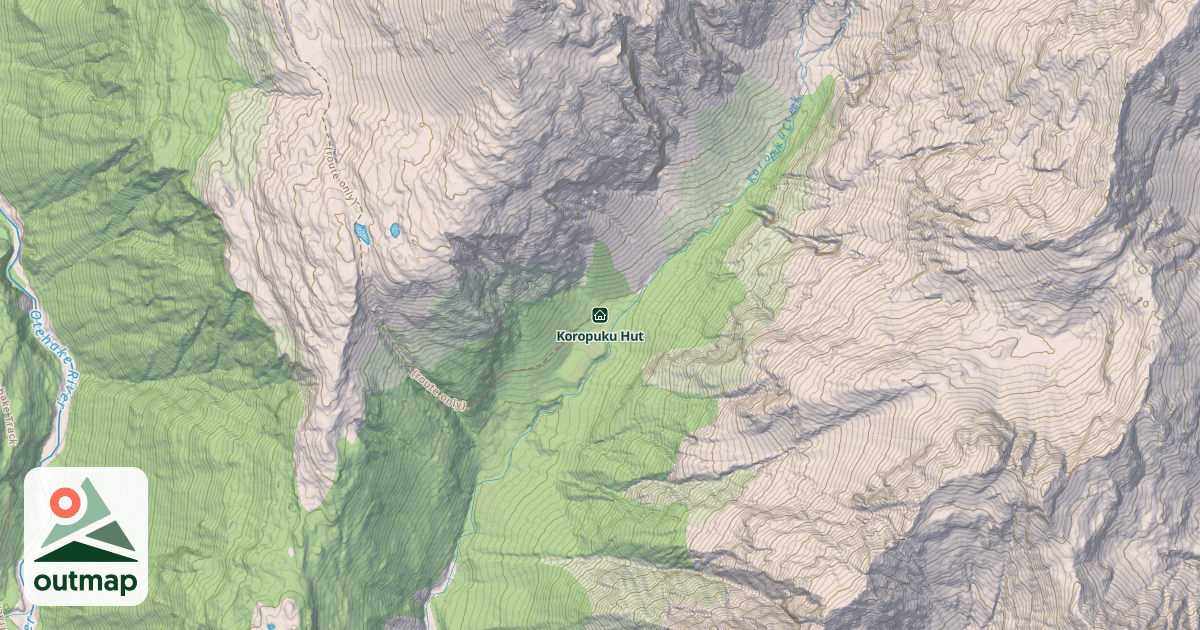 Map of Koropuku Hut