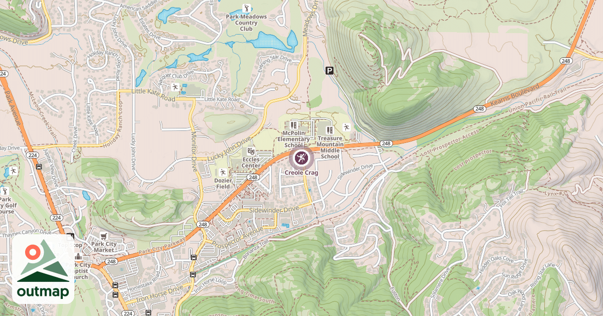 Map of Creole Crag