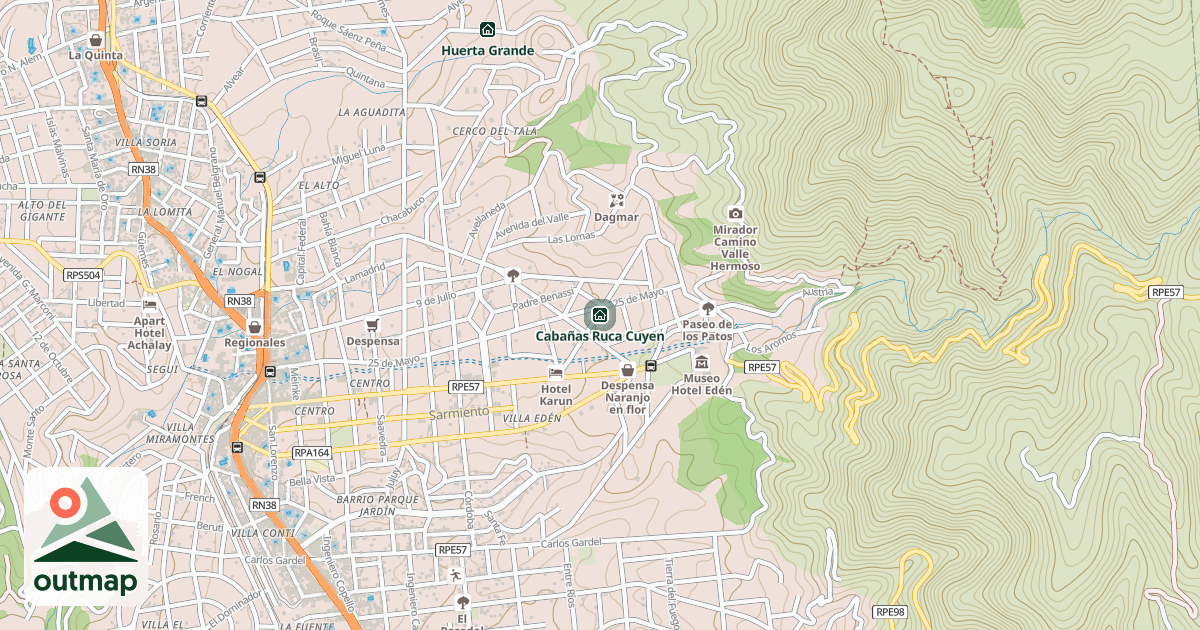 Map of Cabañas Ruca Cuyen