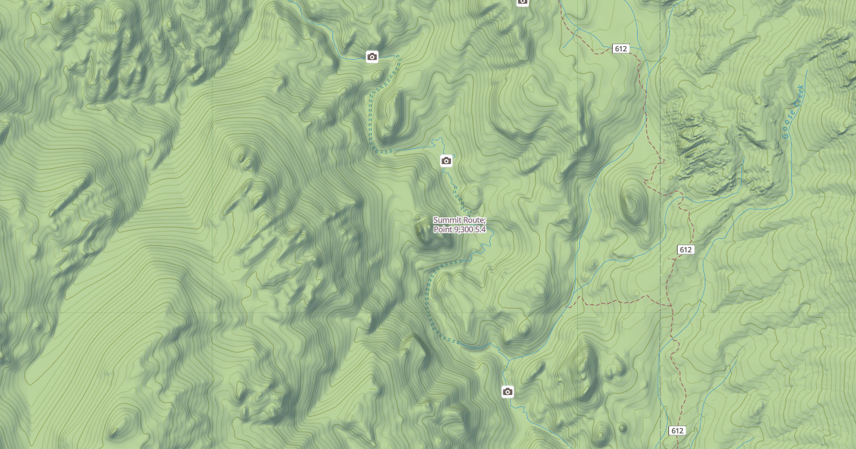 Map preview of Summit Route; Point 9,300