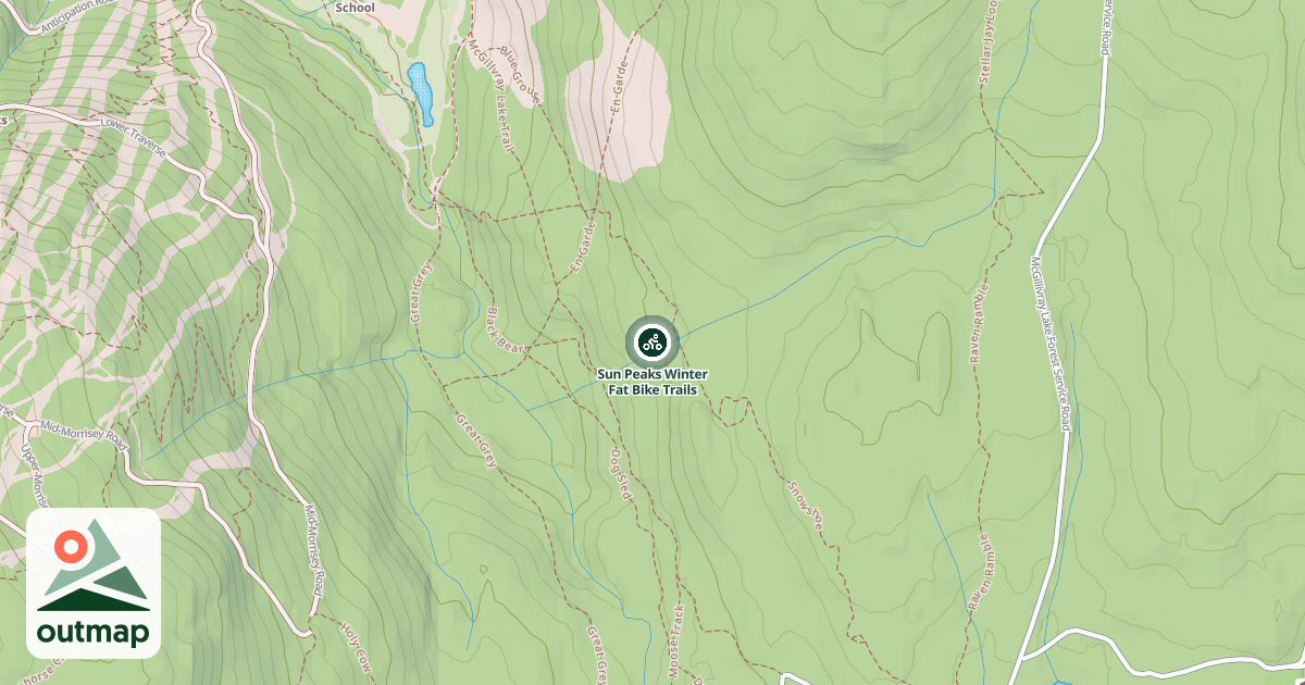 Map of Sun Peaks Winter Fat Bike Trails