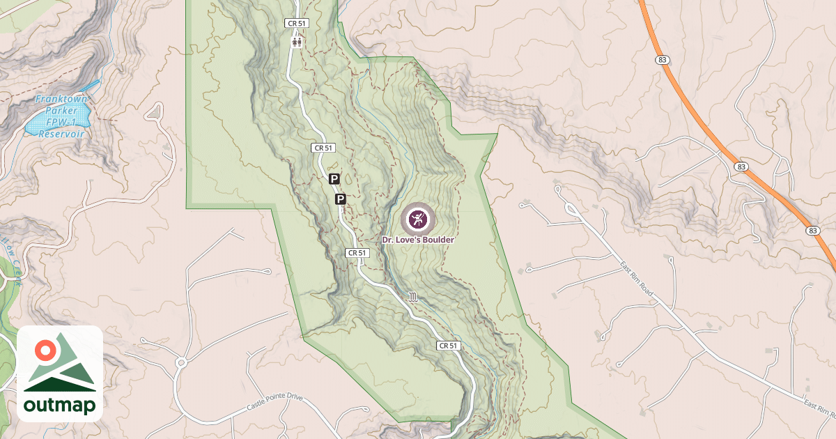 Map of Dr. Love's Boulder