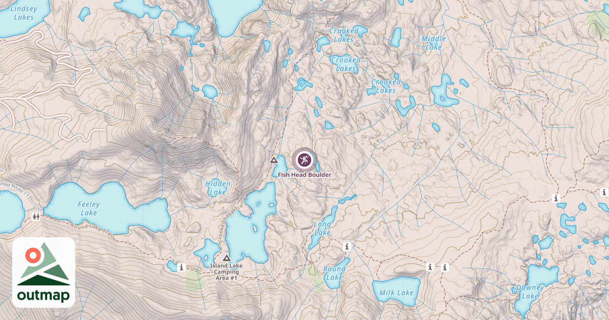 Map of Fish Head Boulder