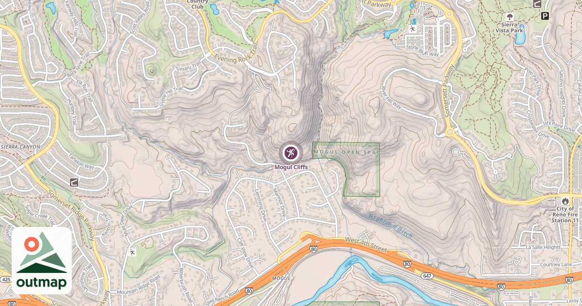 Map of Mogul Cliffs