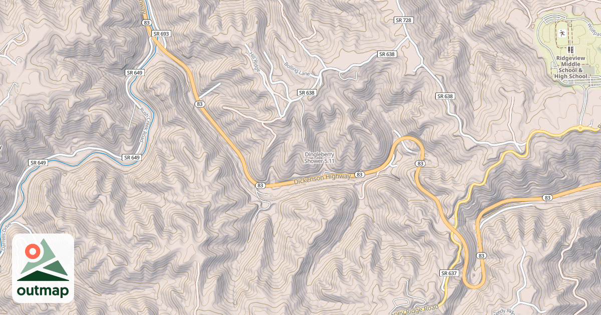 Map of Dingleberry Shower