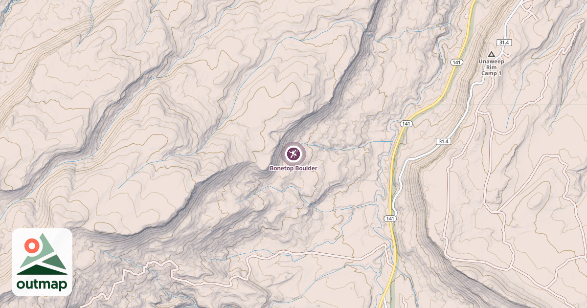 Map of Bonetop Boulder