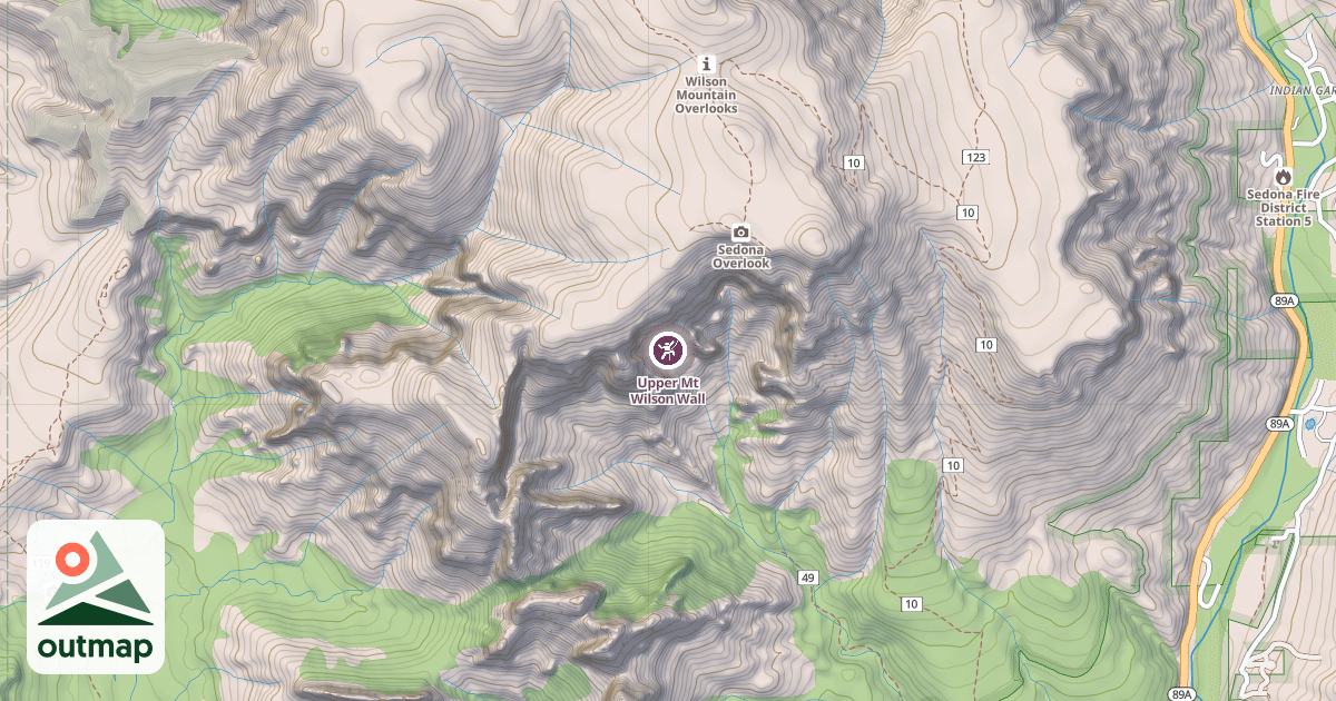 Map of Upper Mt Wilson Wall