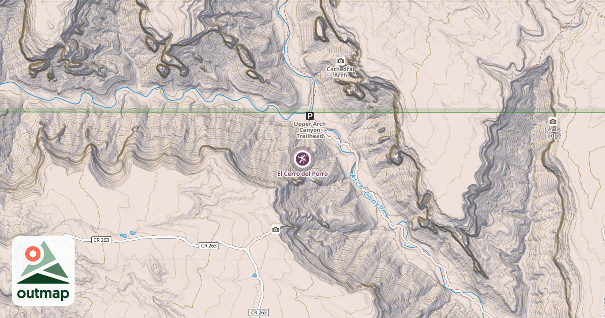 Map of El Cerro del Perro