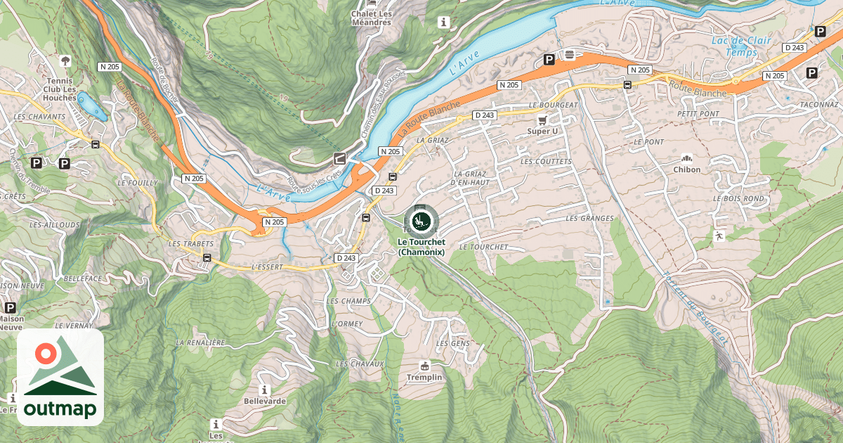 Map of Le Tourchet (Chamonix)