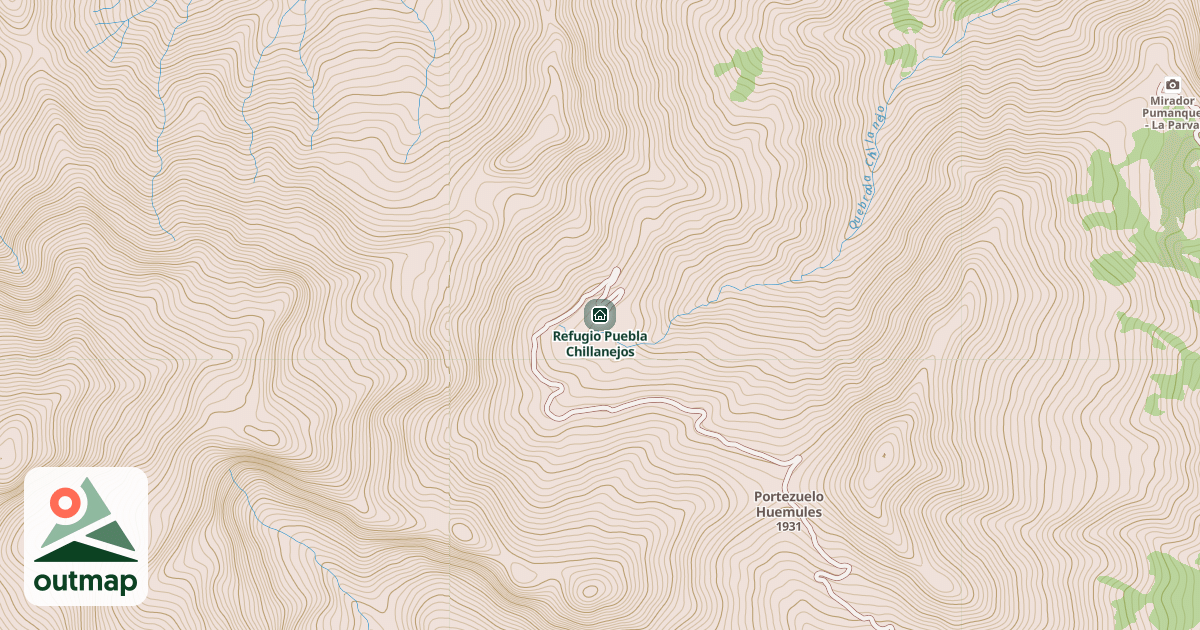 Map of Refugio Puebla Chillanejos