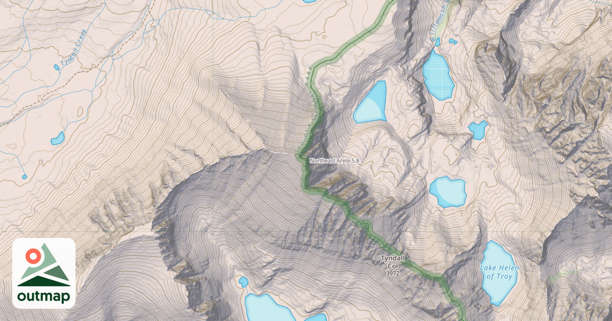 Map of Northeast Arete