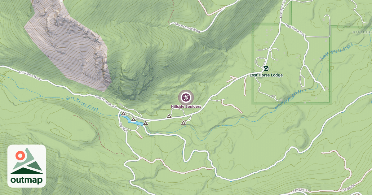 Map of Hillside Boulders