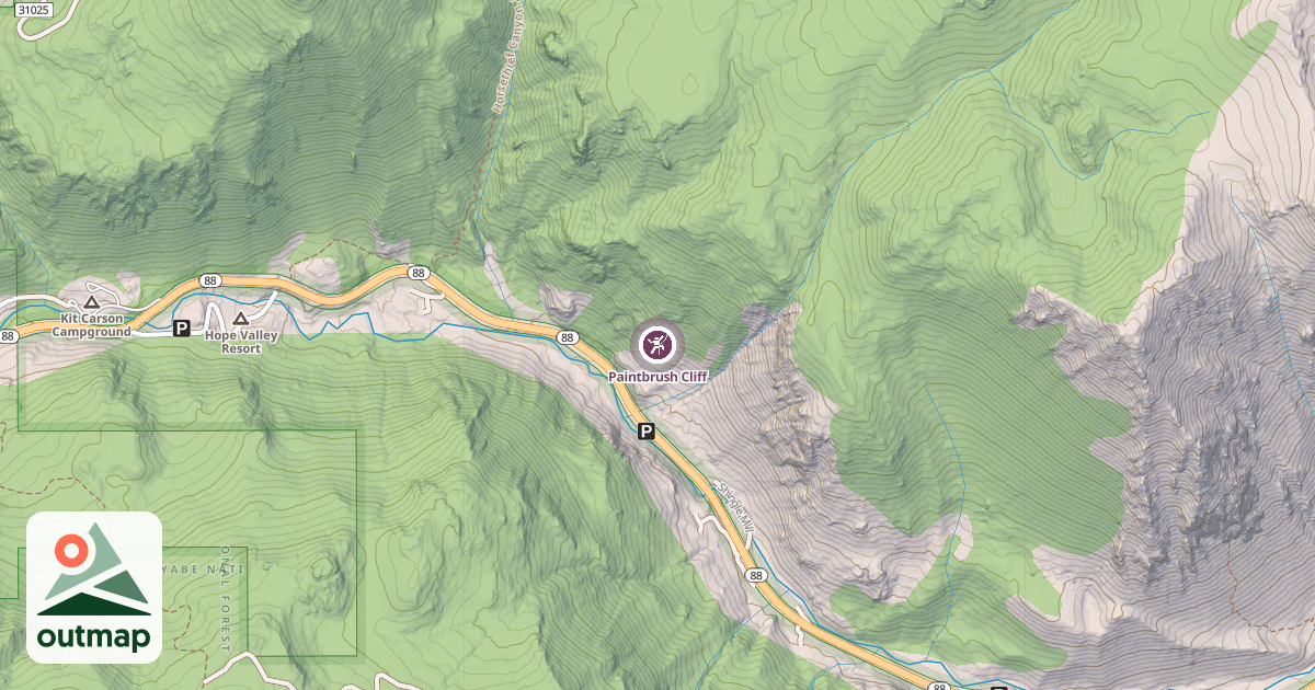 Map of Paintbrush Cliff