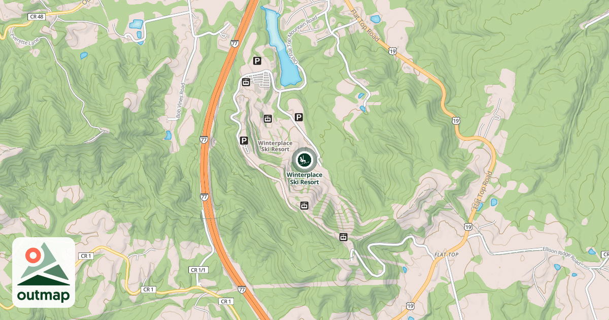 Map of Winterplace Ski Resort