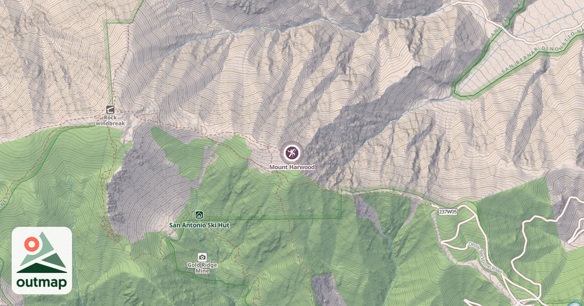Map of Mount Harwood