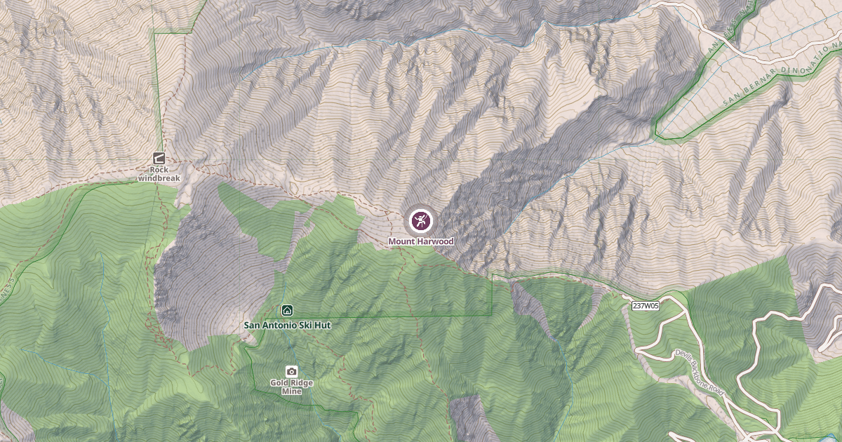 Map preview of Mount Harwood
