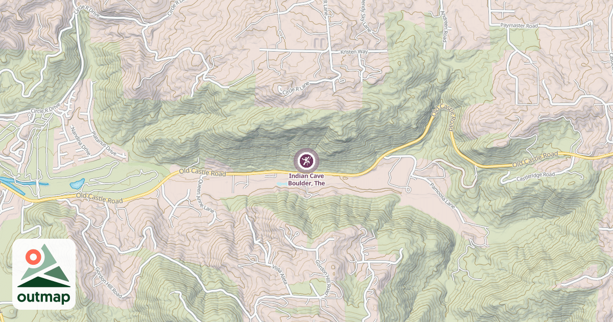 Map of Indian Cave Boulder, The