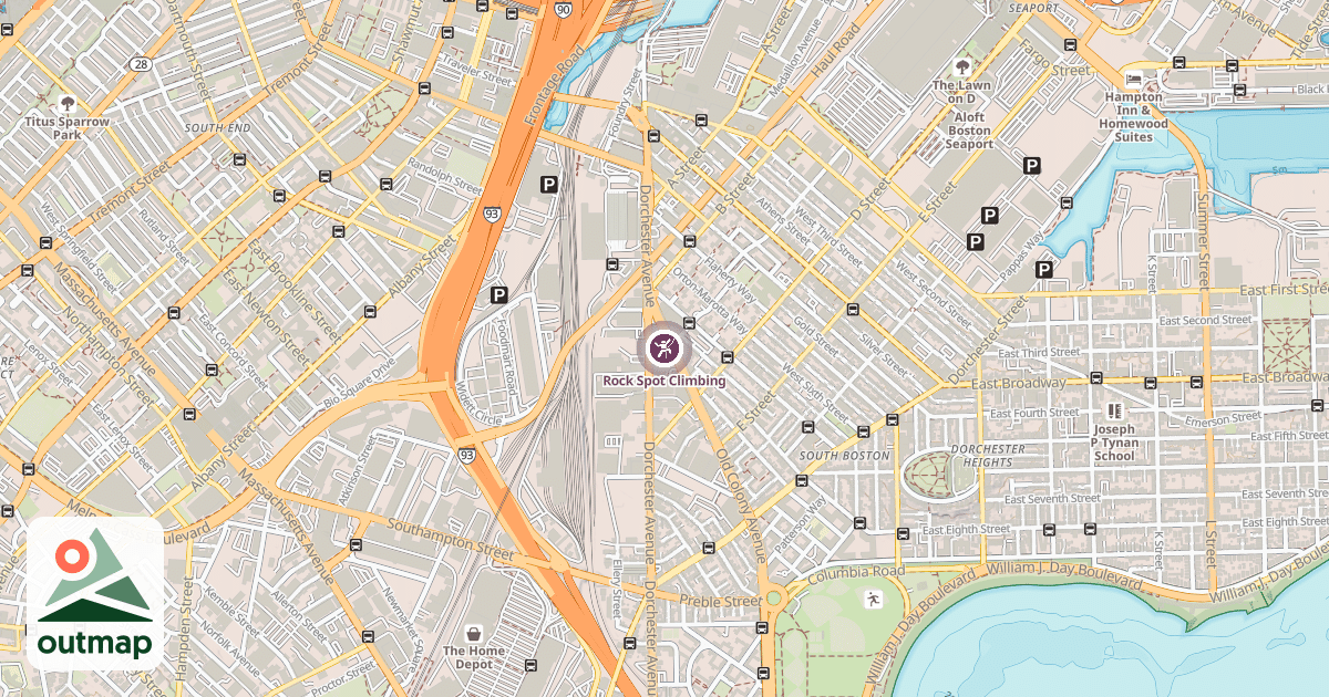 Map of Rock Spot Climbing