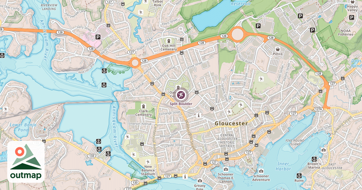 Map of Split Boulder